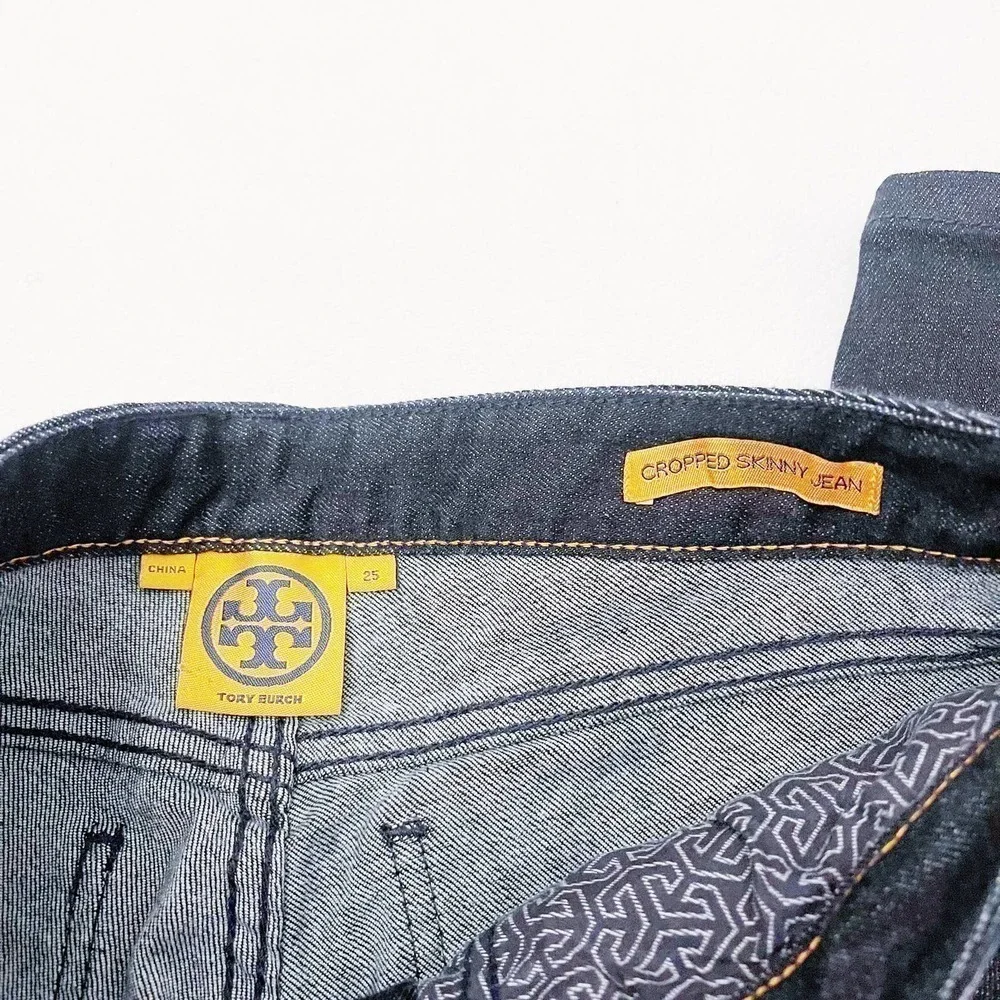 Tory Burch Cropped Skinny Jeans Dark Denim SZ25